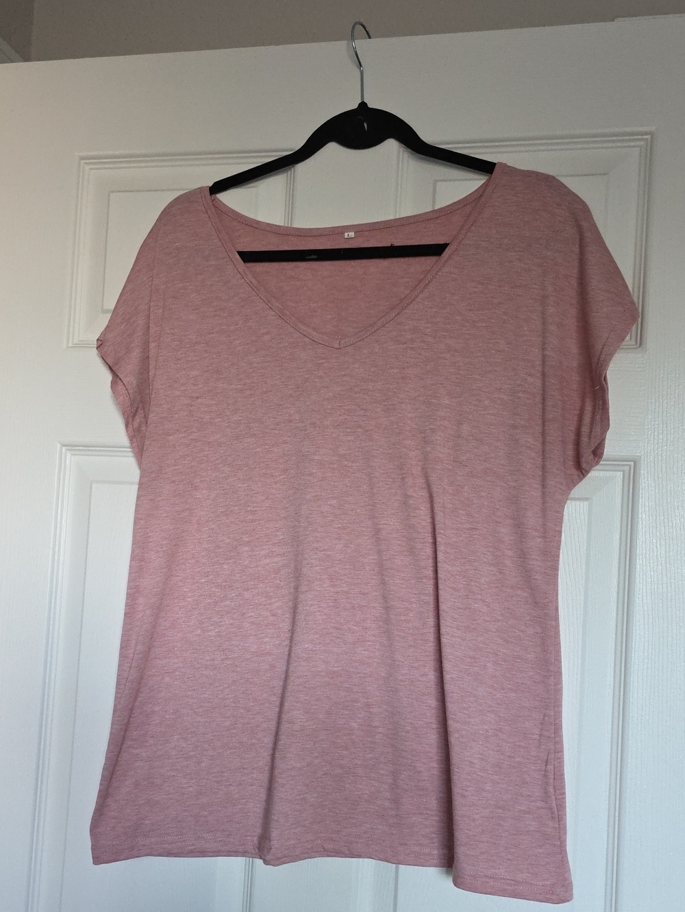 Women's Soft V-Neck Top in Dusty Pink
